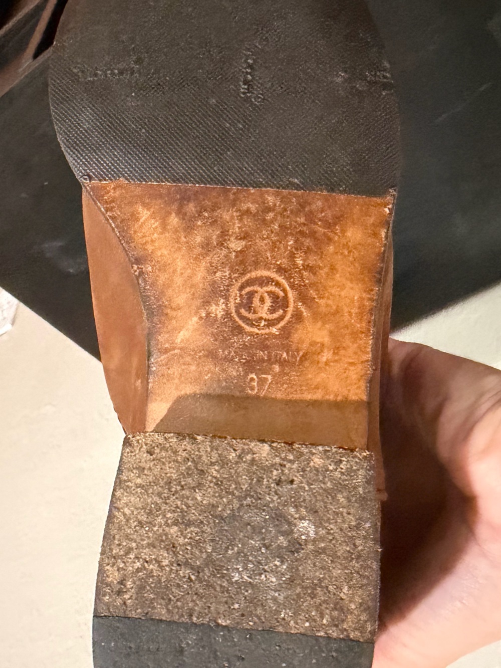 Chanel Brown Suede Leather Tall Riding Western Boot & Signature CC — Size 37 - Picture 7 of 8
